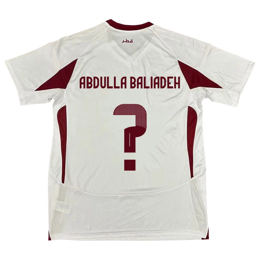 Danxen Dámské Katar Yousef Abdulla Baliadeh #0 Bílý Daleko Hráčské Dresy 24-26 Dres