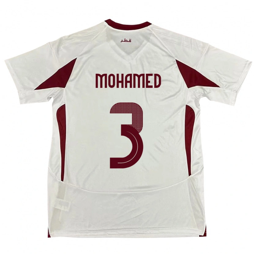 Danxen Dámské Katar Motaman Mohamed #3 Bílý Daleko Hráčské Dresy 24-26 Dres