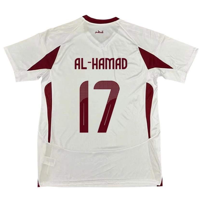 Danxen Dámské Katar Jassem Al-Hamad #17 Bílý Daleko Hráčské Dresy 24-26 Dres