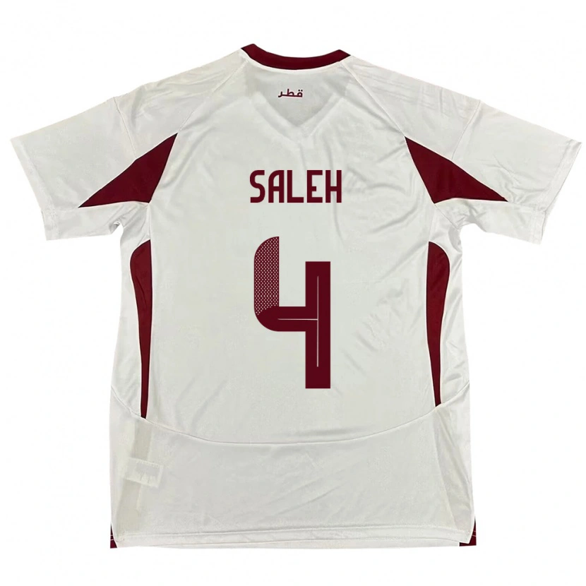 Danxen Dámské Katar Hagar Saleh #4 Bílý Daleko Hráčské Dresy 24-26 Dres