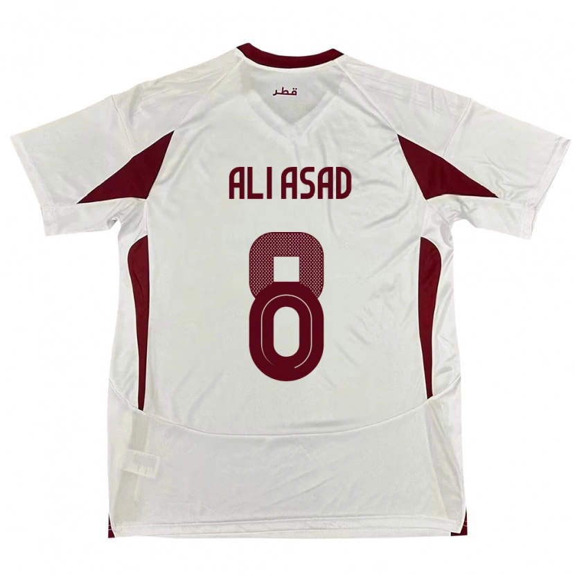 Danxen Dámské Katar Ali Asad #8 Bílý Daleko Hráčské Dresy 24-26 Dres