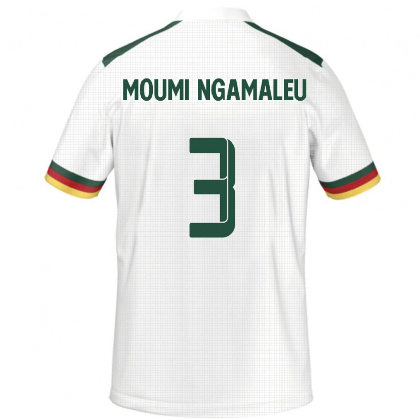 Danxen Dámské Kamerun Nicolas Moumi Ngamaleu #3 Bílý Daleko Hráčské Dresy 24-26 Dres