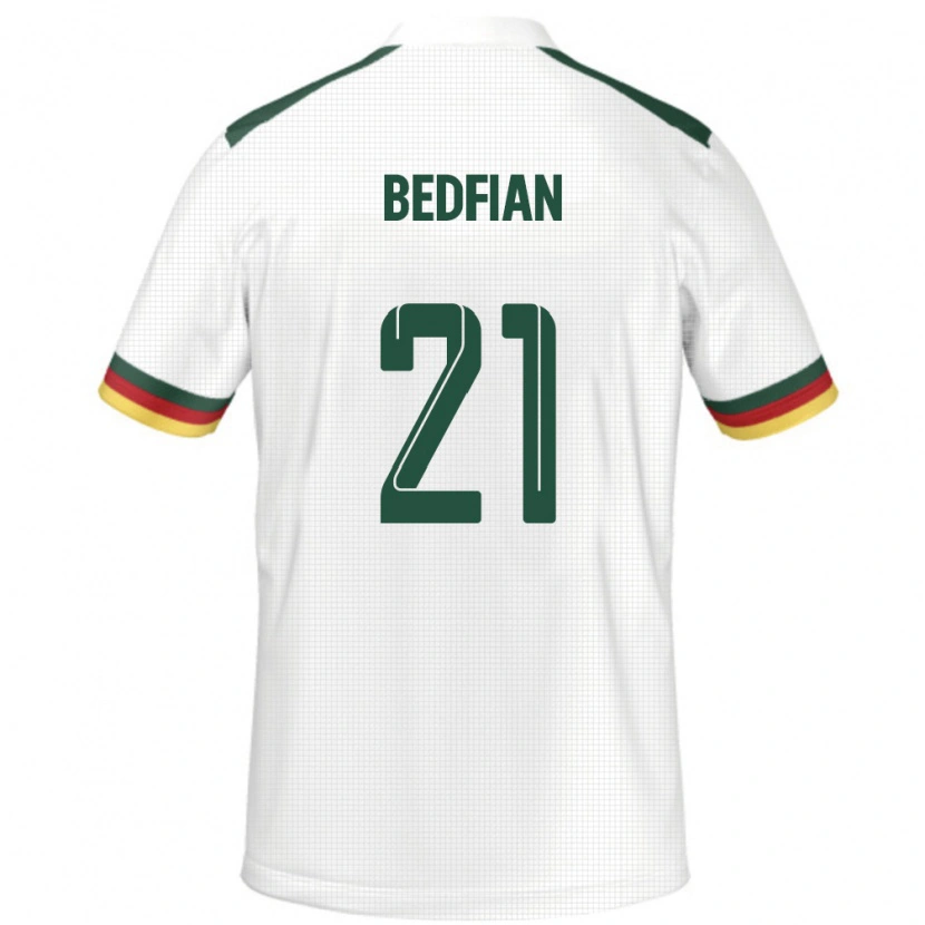 Danxen Dámské Kamerun Wilfried Bedfian #21 Bílý Daleko Hráčské Dresy 24-26 Dres
