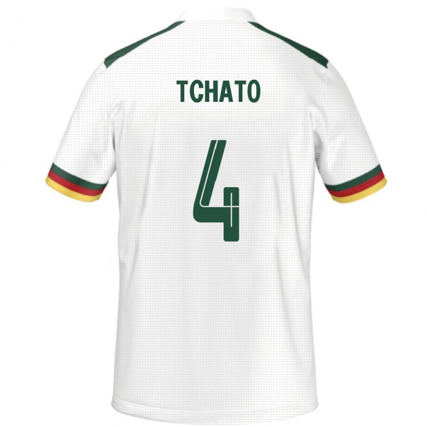 Danxen Dámské Kamerun Enzo Tchato #4 Bílý Daleko Hráčské Dresy 24-26 Dres