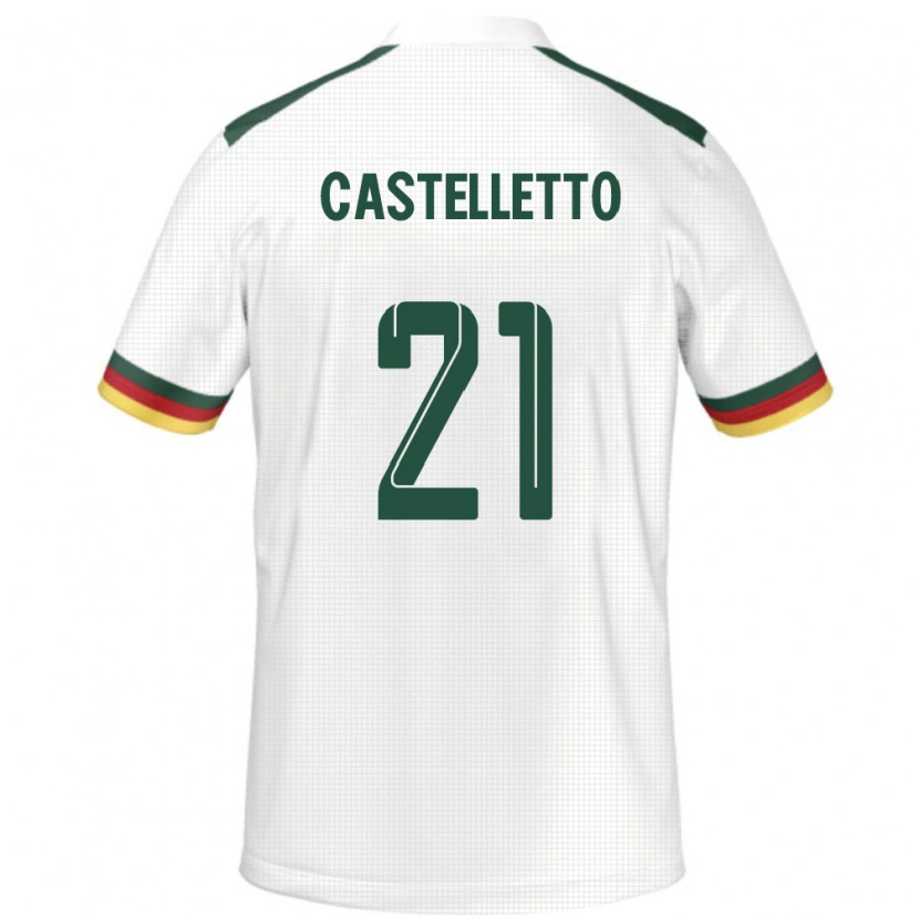 Danxen Dámské Kamerun Jean-Charles Castelletto #21 Bílý Daleko Hráčské Dresy 24-26 Dres