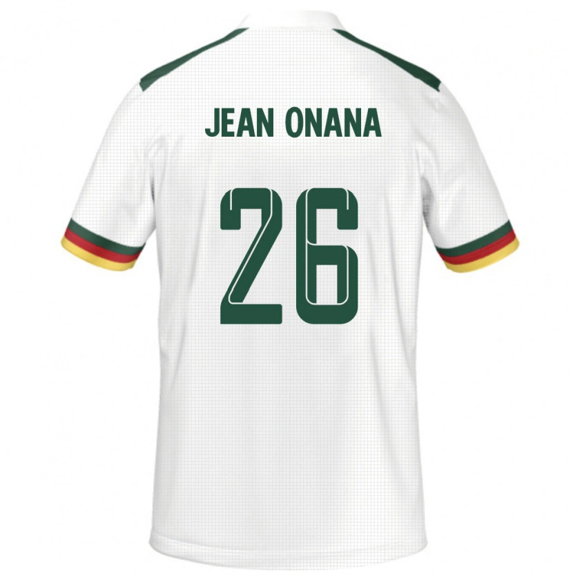 Danxen Dámské Kamerun Jean Onana #26 Bílý Daleko Hráčské Dresy 24-26 Dres