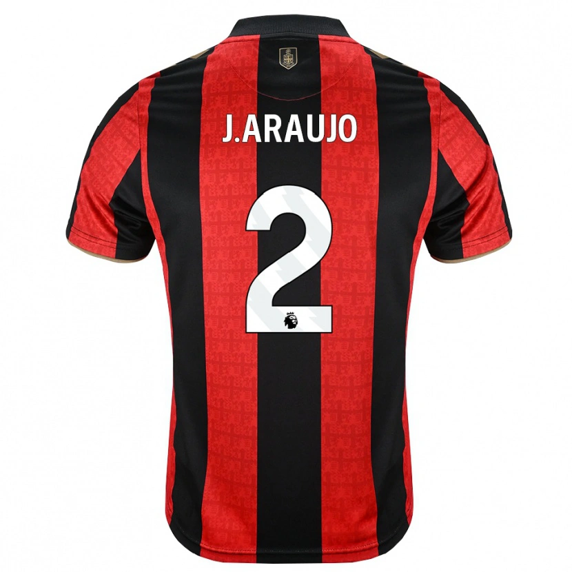 Danxen Dámské Julián Araujo #2 Zlatavě Rudá Červená Černá Domů Hráčské Dresy 2026/27 Dres