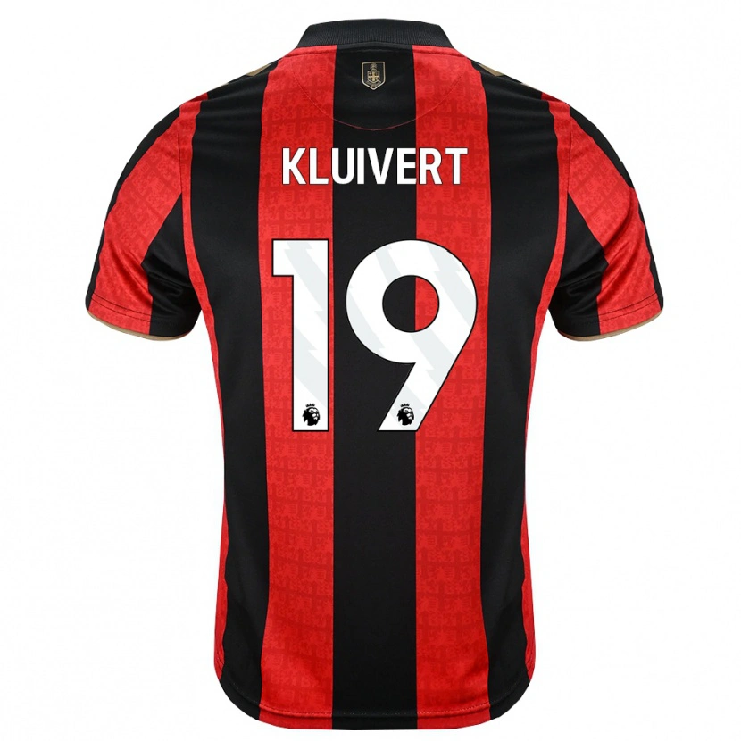 Danxen Dámské Justin Kluivert #19 Zlatavě Rudá Červená Černá Domů Hráčské Dresy 2026/27 Dres
