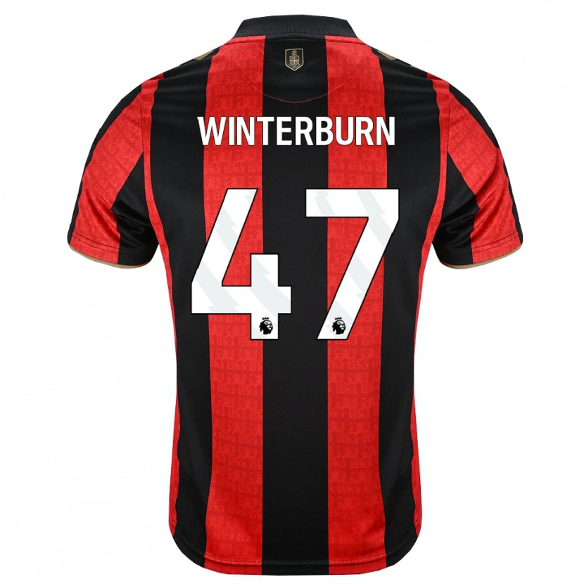 Danxen Dámské Ben Winterburn #47 Zlatavě Rudá Červená Černá Domů Hráčské Dresy 2026/27 Dres