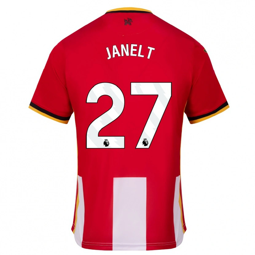 Danxen Dámské Vitaly Janelt #27 Žlutá Černá Červená Domů Hráčské Dresy 2026/27 Dres