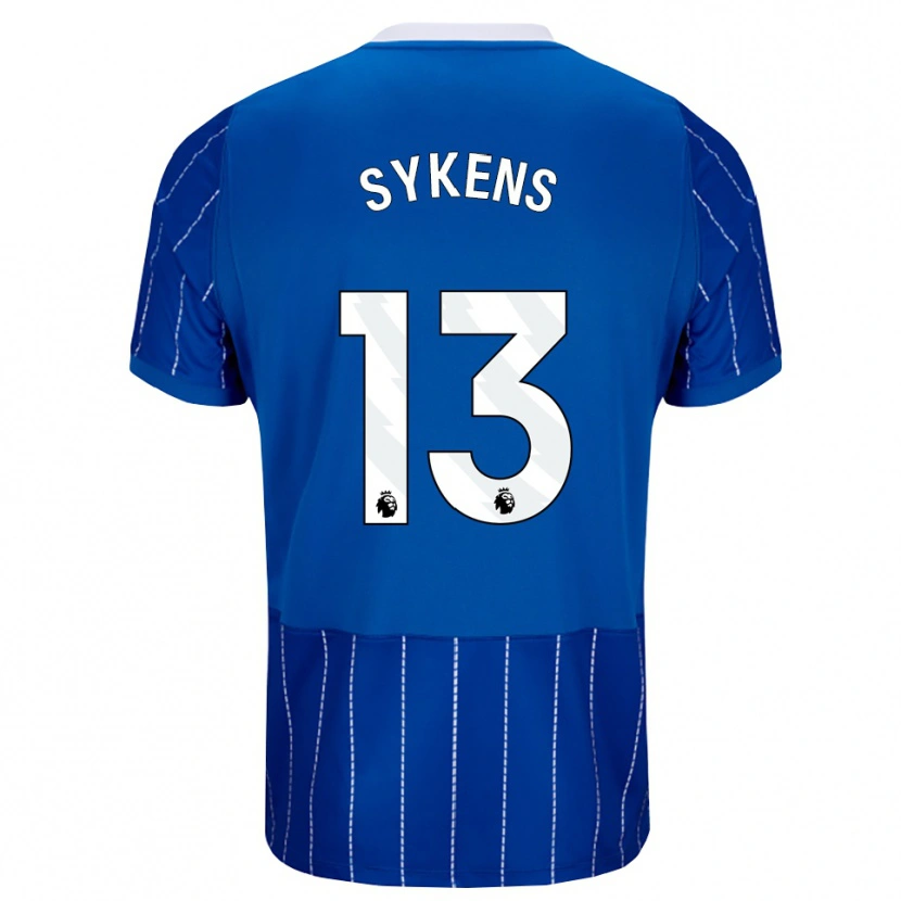 Danxen Dámské Rory Sykens #13 Středně Modrá Bílá Domů Hráčské Dresy 2026/27 Dres