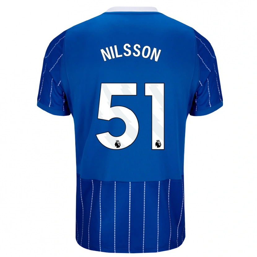 Danxen Dámské Casper Nilsson #51 Středně Modrá Bílá Domů Hráčské Dresy 2026/27 Dres
