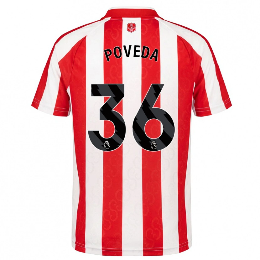 Danxen Dámské Ian Poveda #36 Červená Bílá Černá Domů Hráčské Dresy 2026/27 Dres