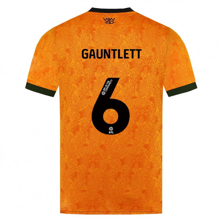 Danxen Dámské Maz Gauntlett #6 Oranžová Černá Domů Hráčské Dresy 2026/27 Dres