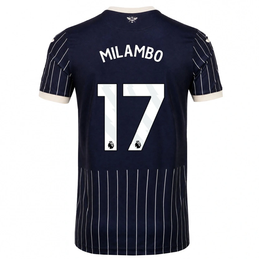 Danxen Dámské Antoni Milambo #17 Černá Bílá Daleko Hráčské Dresy 2026/27 Dres
