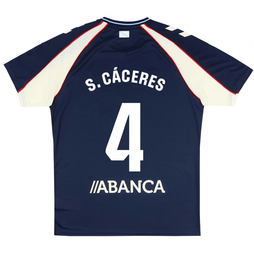 Danxen Dětské Sebastián Cáceres #4 Královská Modř Červená Bílá Daleko Hráčské Dresy 2026/27 Dres