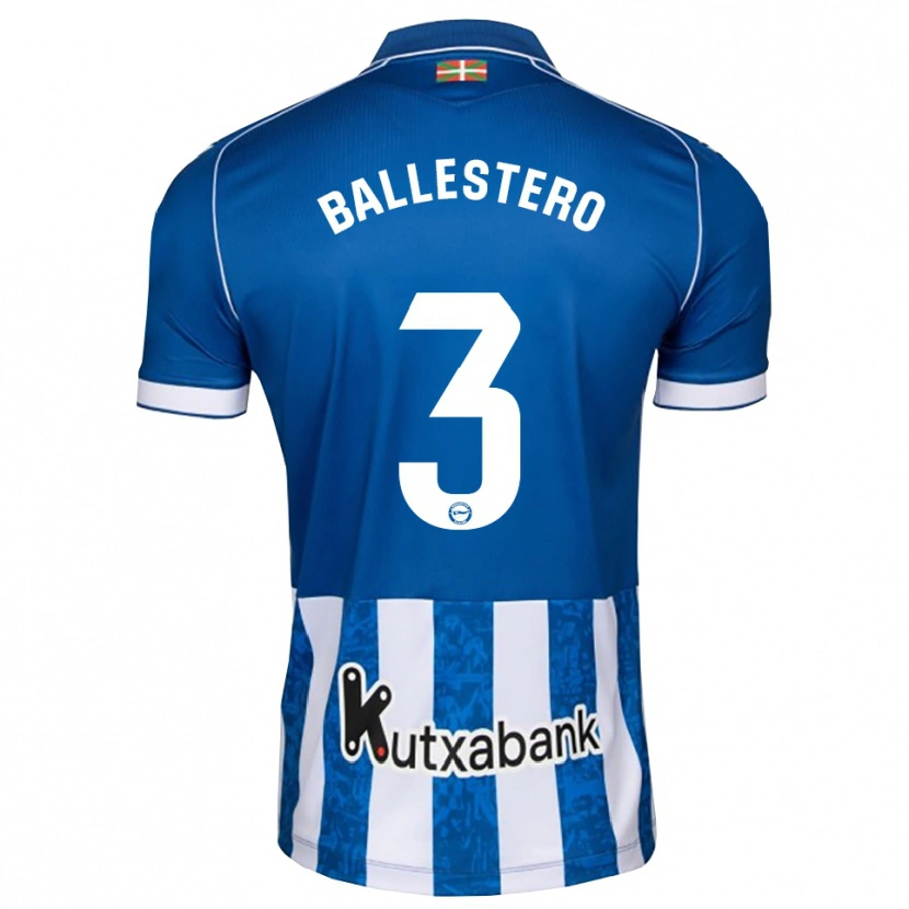 Danxen Dětské Carlos Ballestero #3 Modrá Bílá Černá Domů Hráčské Dresy 2026/27 Dres