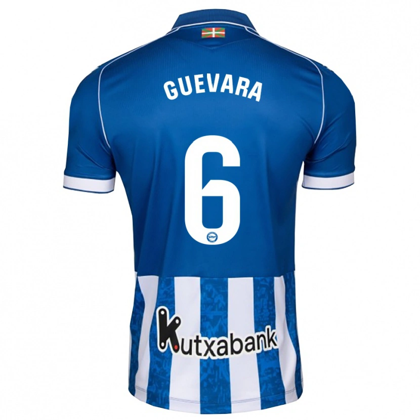 Danxen Dětské Ander Guevara #6 Modrá Bílá Černá Domů Hráčské Dresy 2026/27 Dres