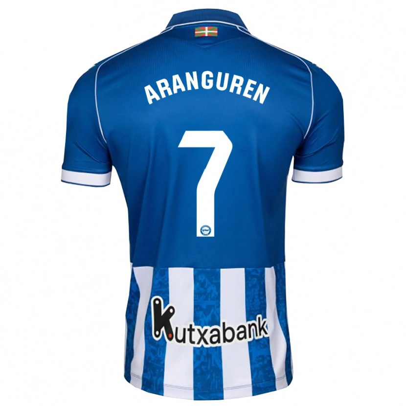 Danxen Dětské Aitor Aranguren #7 Modrá Bílá Černá Domů Hráčské Dresy 2026/27 Dres