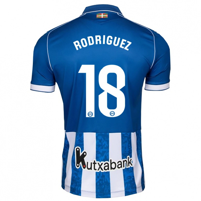 Danxen Dětské Mikel Rodriguez #18 Modrá Bílá Černá Domů Hráčské Dresy 2026/27 Dres