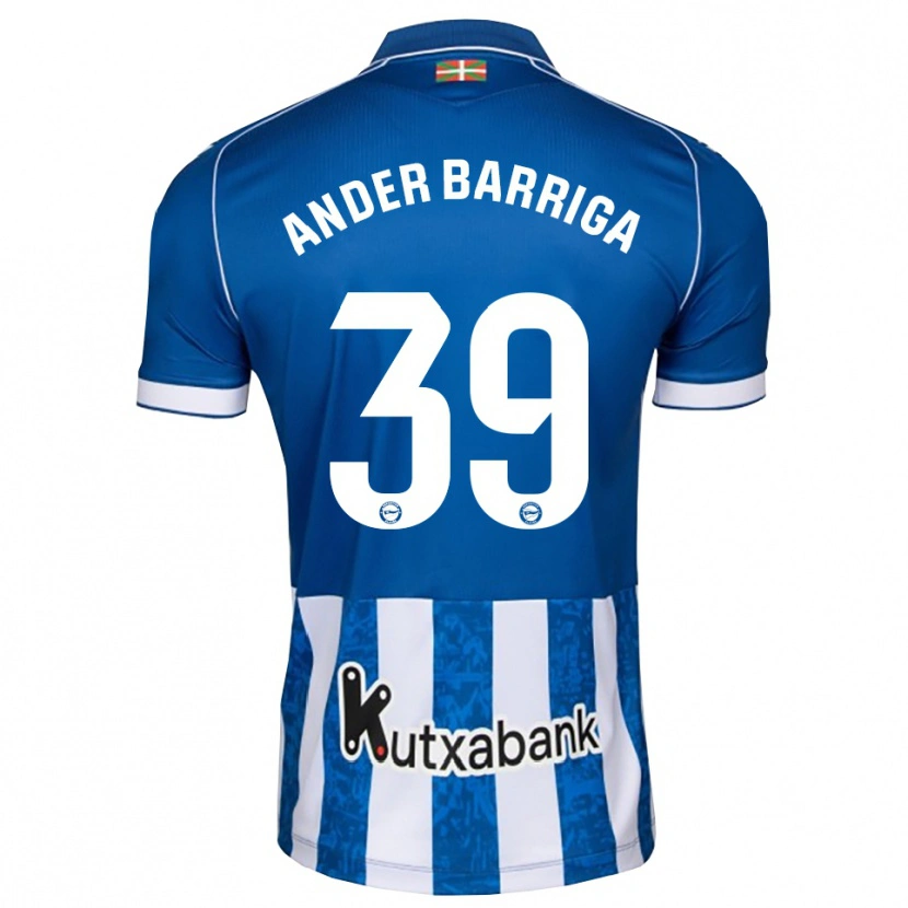 Danxen Dětské Jon Ander Barriga #39 Modrá Bílá Černá Domů Hráčské Dresy 2026/27 Dres