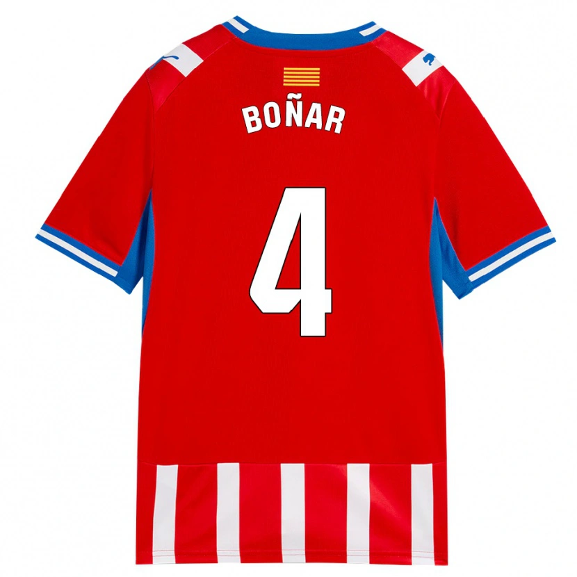 Danxen Dětské Javier Boñar #4 Červená Bílá Nebesky Modrá Domů Hráčské Dresy 2026/27 Dres