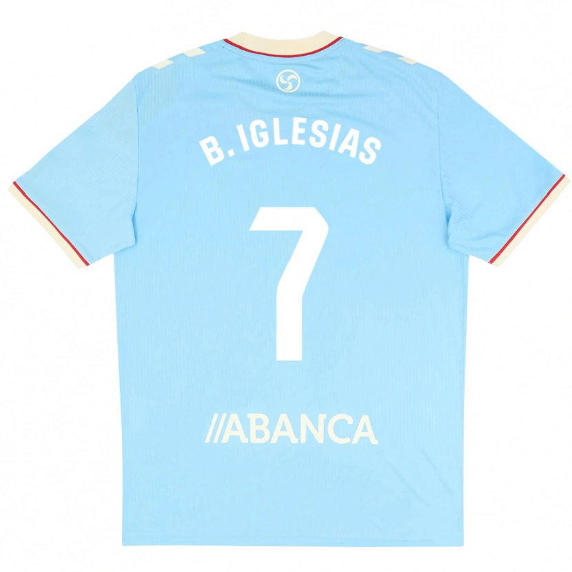 Danxen Dětské Borja Iglesias #7 Nebesky Modrá Bílá Červená Domů Hráčské Dresy 2026/27 Dres