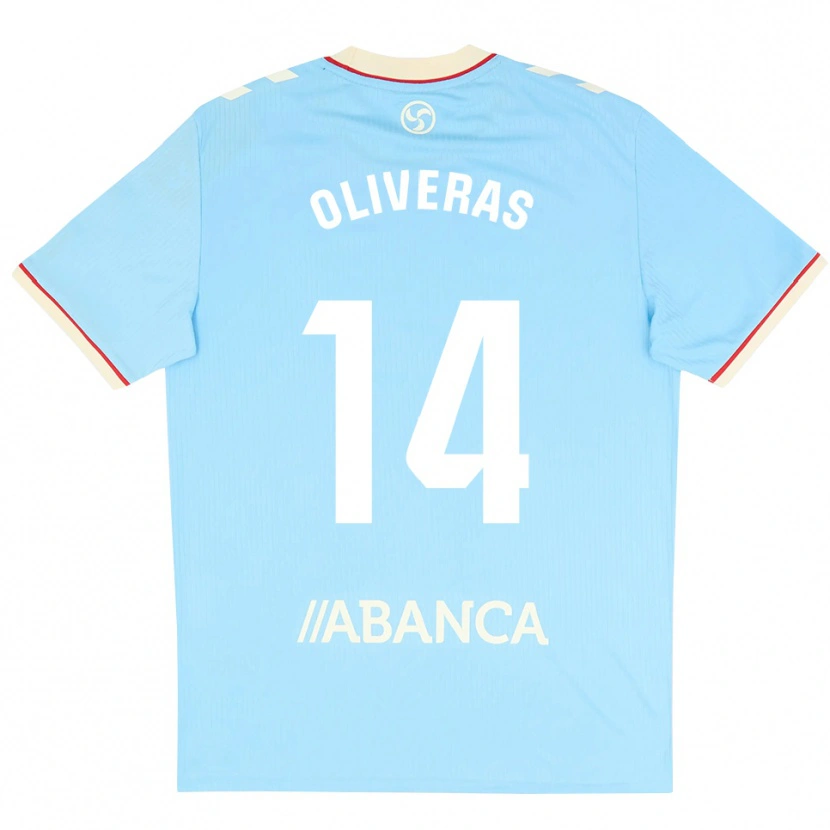 Danxen Dětské Jan Oliveras #14 Nebesky Modrá Bílá Červená Domů Hráčské Dresy 2026/27 Dres