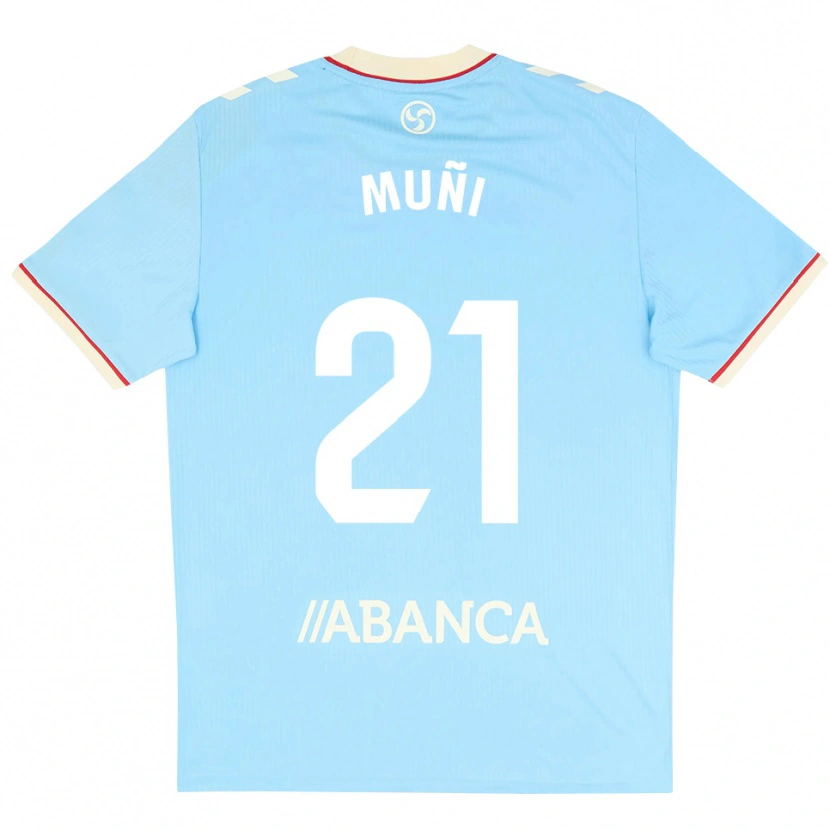 Danxen Dětské Sara Álvarez Muñi #21 Nebesky Modrá Bílá Červená Domů Hráčské Dresy 2026/27 Dres