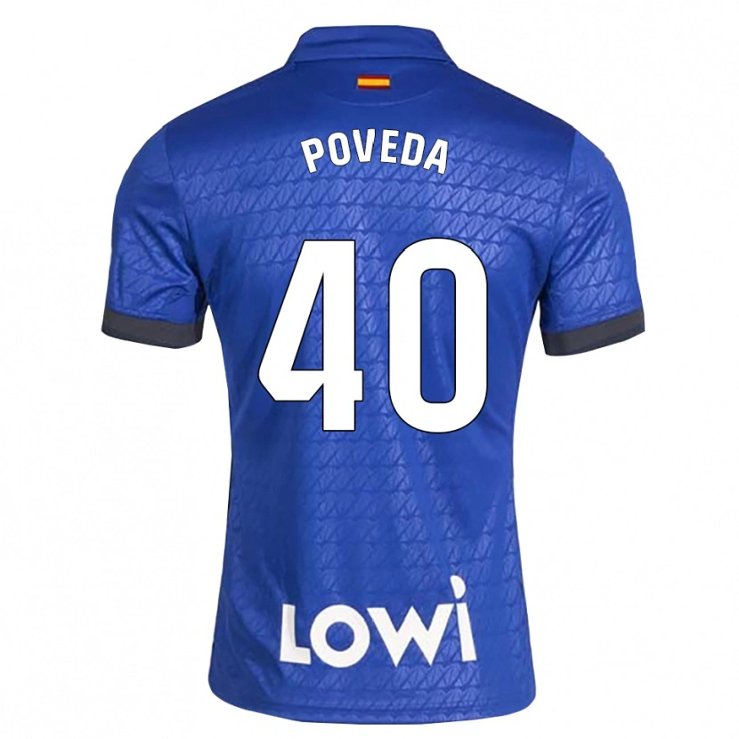 Danxen Dětské Pedro Poveda #40 Modrá Bílá Černá Domů Hráčské Dresy 2026/27 Dres