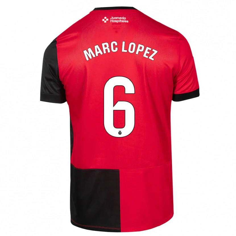 Danxen Dětské Marc López #6 Černá Červená Bílá Domů Hráčské Dresy 2026/27 Dres