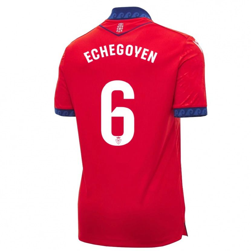 Danxen Dětské Mauro Echegoyen #6 Červená Tmavě Modrá Bílá Domů Hráčské Dresy 2026/27 Dres