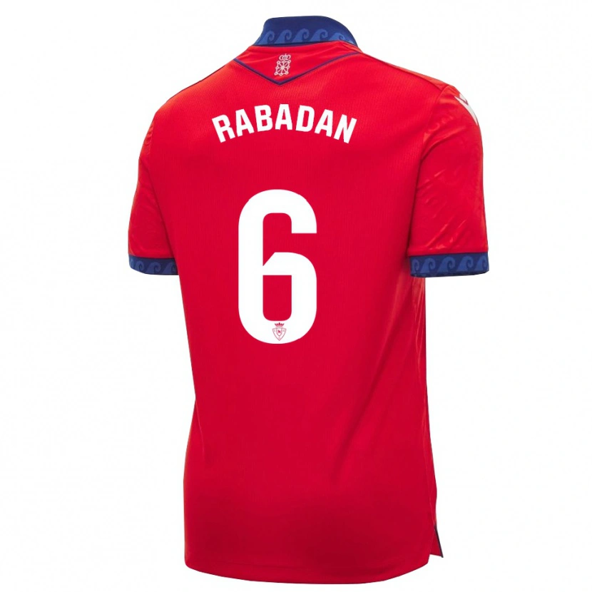 Danxen Dětské David Rabadán #6 Červená Tmavě Modrá Bílá Domů Hráčské Dresy 2026/27 Dres