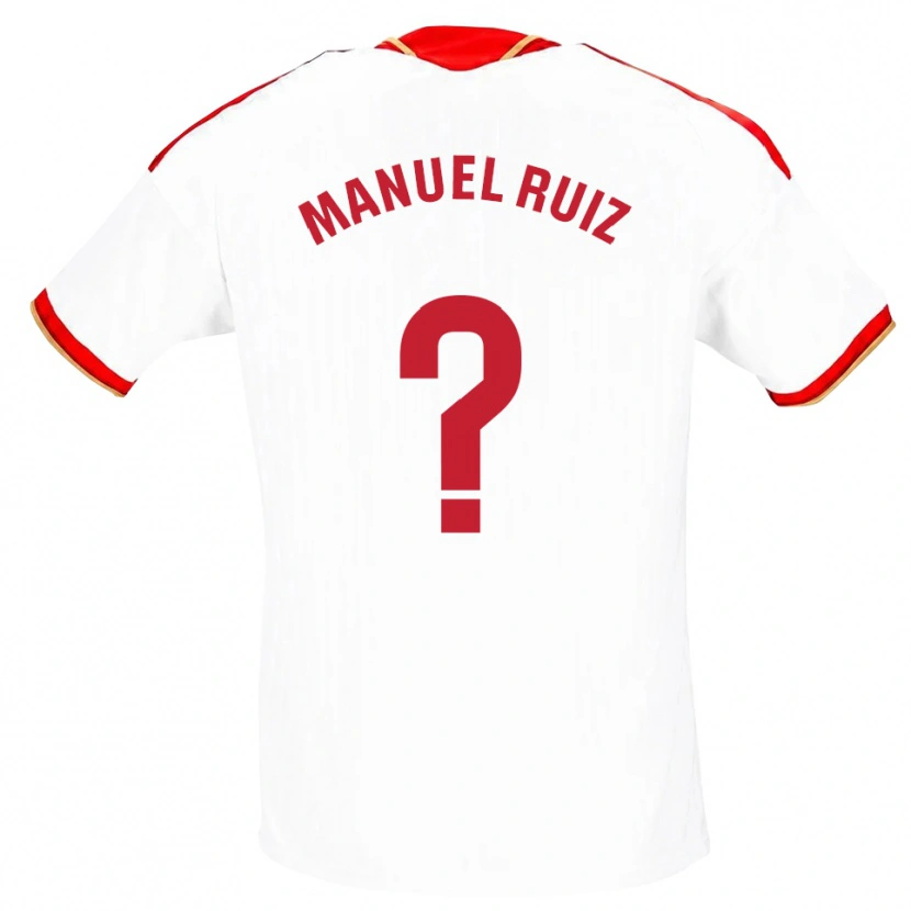 Danxen Dětské José Manuel Ruiz #0 Bílá Červená Domů Hráčské Dresy 2026/27 Dres