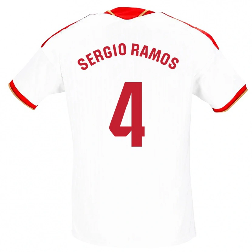 Danxen Dětské Sergio Ramos #4 Bílá Červená Domů Hráčské Dresy 2026/27 Dres