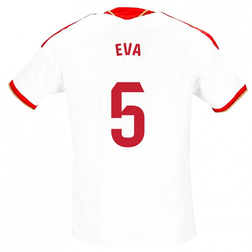 Danxen Dětské Eva Llamas Hernández #5 Bílá Červená Domů Hráčské Dresy 2026/27 Dres