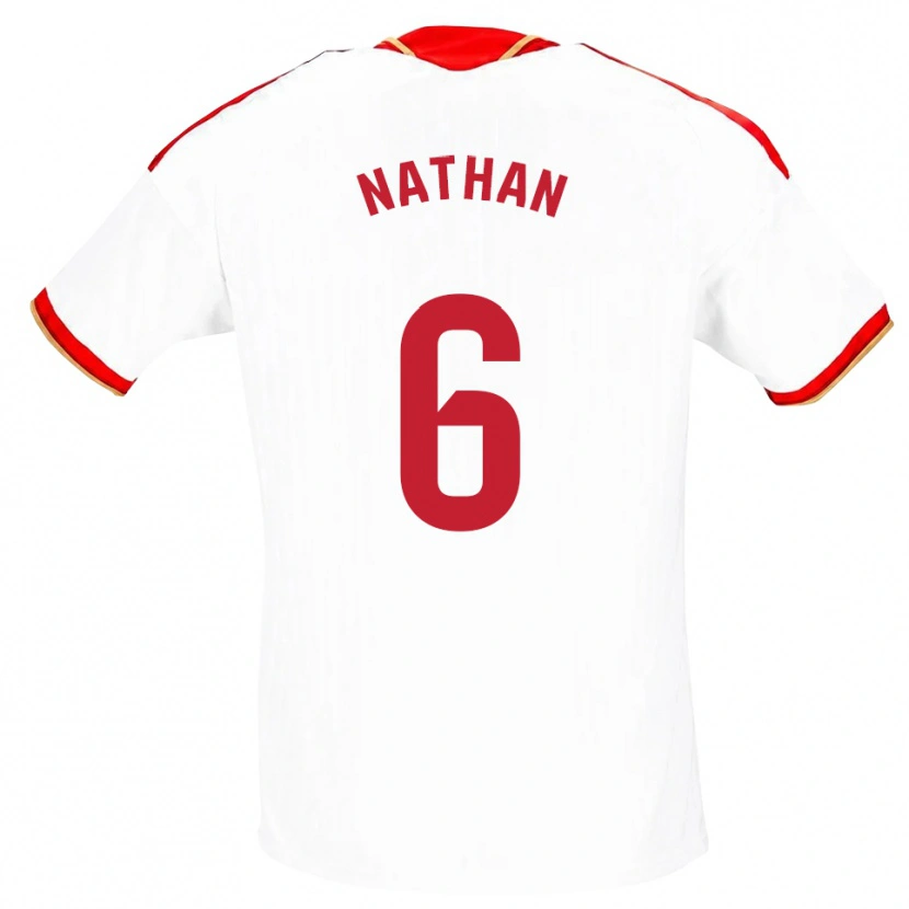 Danxen Dětské Nathan Sánchez #6 Bílá Červená Domů Hráčské Dresy 2026/27 Dres