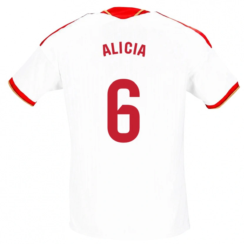 Danxen Dětské Alicia Redondo #6 Bílá Červená Domů Hráčské Dresy 2026/27 Dres