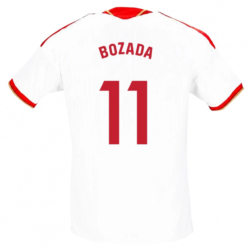 Danxen Dětské José Antonio Bozada #11 Bílá Červená Domů Hráčské Dresy 2026/27 Dres