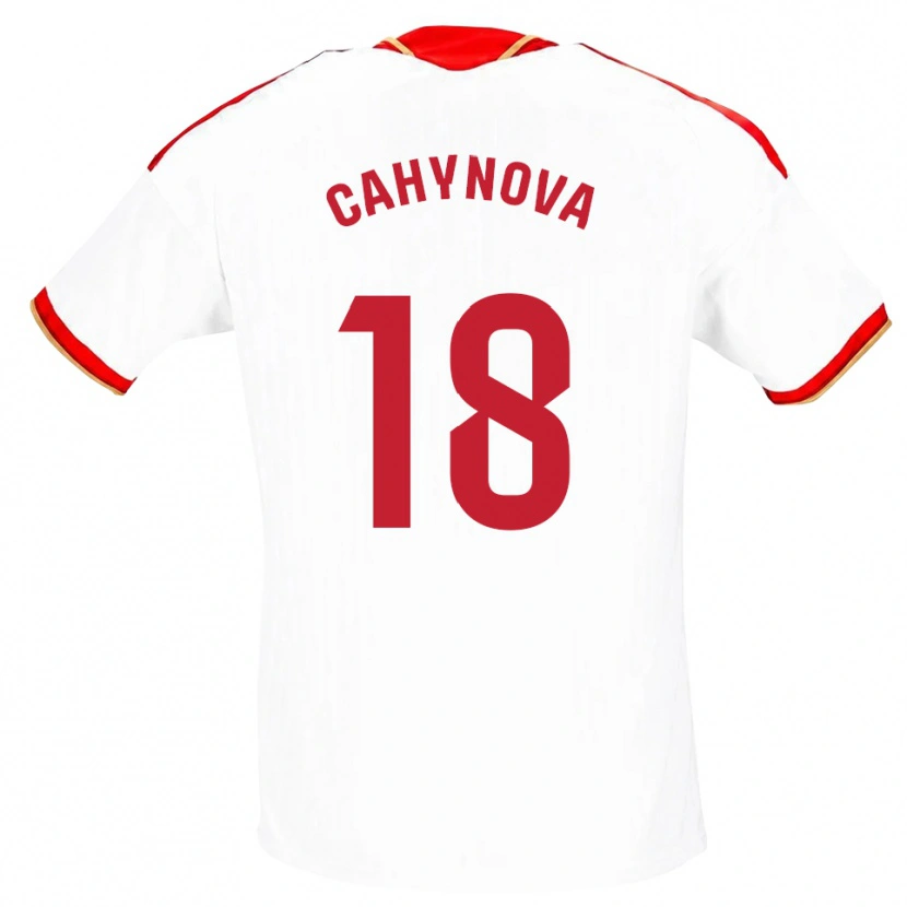 Danxen Dětské Klara Cahynova #18 Bílá Červená Domů Hráčské Dresy 2026/27 Dres