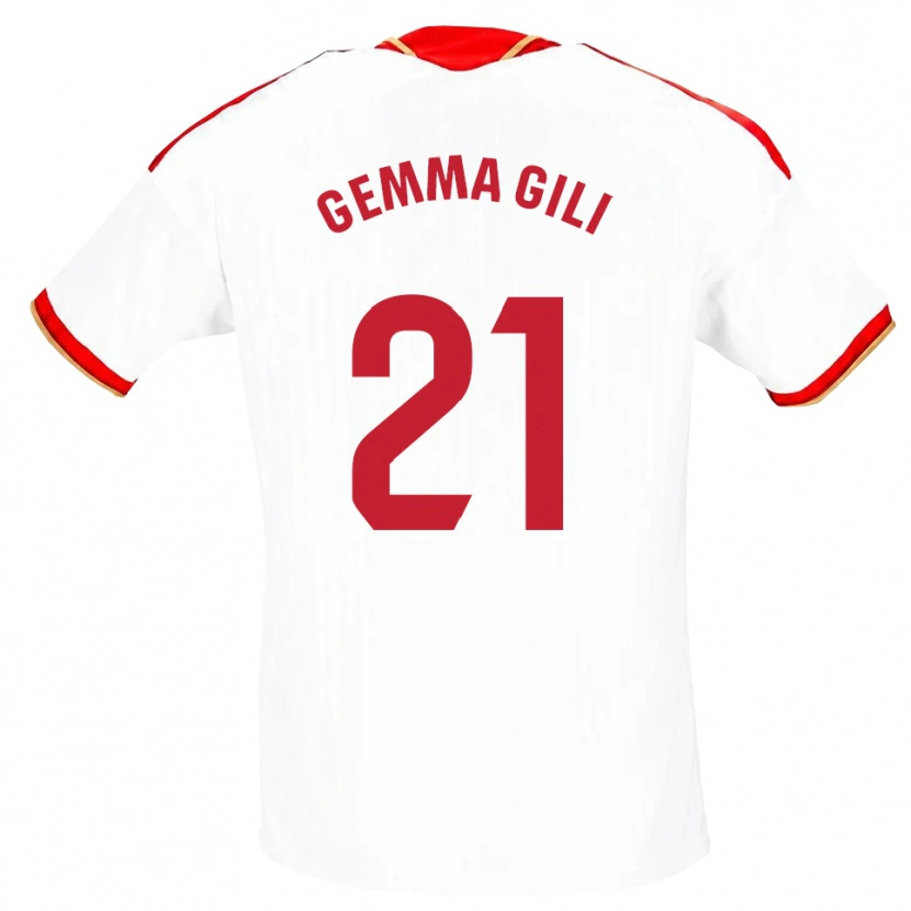 Danxen Dětské Gemma Gili Giner #21 Bílá Červená Domů Hráčské Dresy 2026/27 Dres