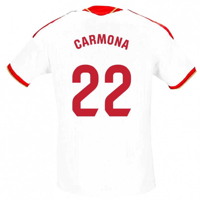 Danxen Dětské José Ángel Carmona #22 Bílá Červená Domů Hráčské Dresy 2026/27 Dres