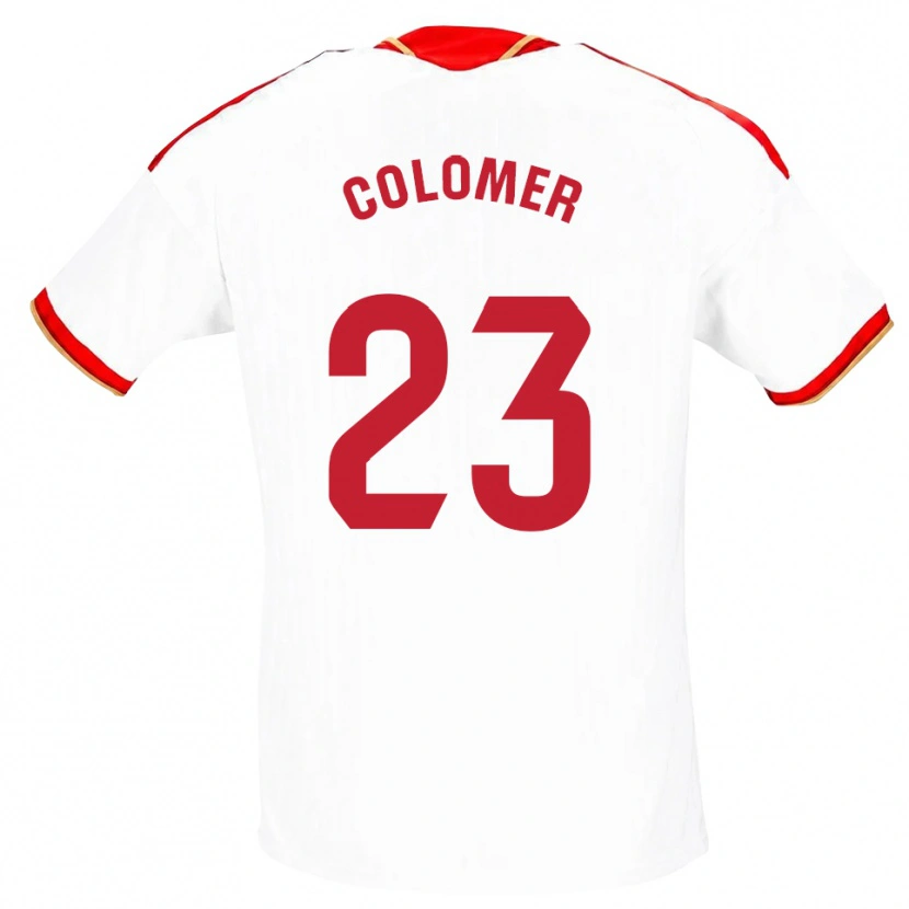 Danxen Dětské Carlos Colomer #23 Bílá Červená Domů Hráčské Dresy 2026/27 Dres