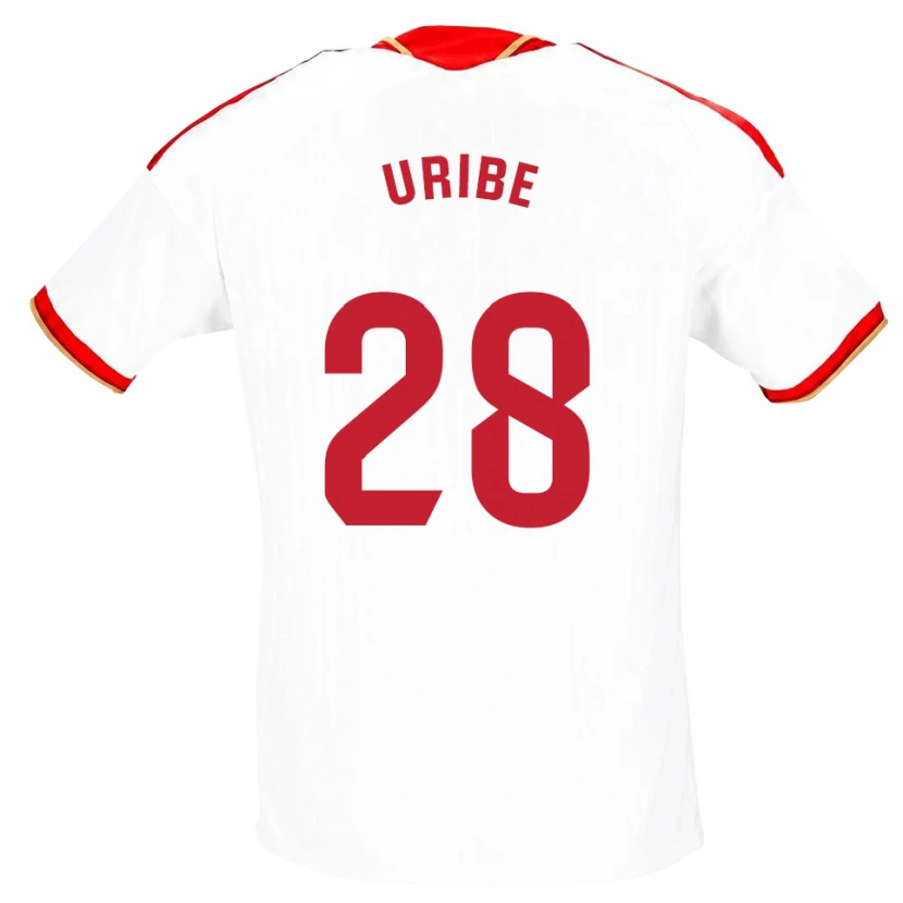 Danxen Dětské Raúl Uribe #28 Bílá Červená Domů Hráčské Dresy 2026/27 Dres