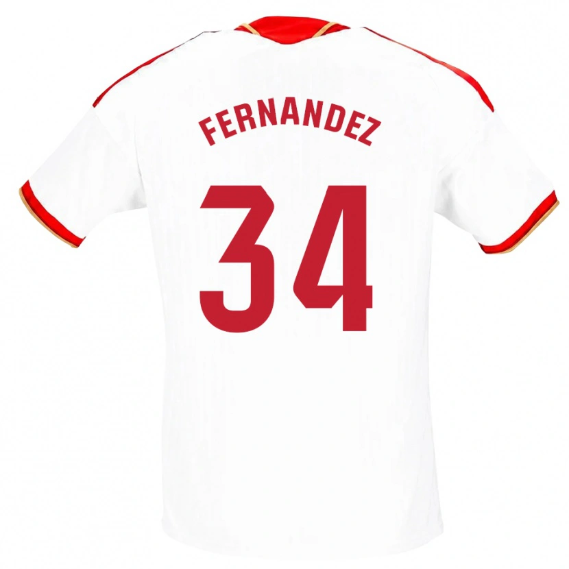 Danxen Dětské Marc Fernández #34 Bílá Červená Domů Hráčské Dresy 2026/27 Dres