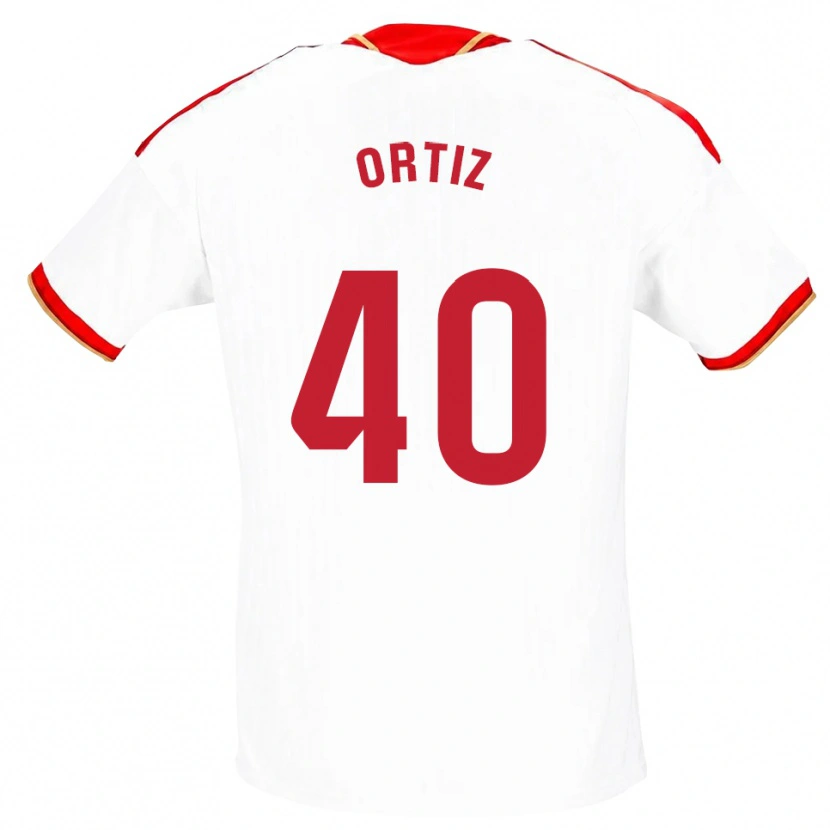 Danxen Dětské Hugo Ortiz #40 Bílá Červená Domů Hráčské Dresy 2026/27 Dres