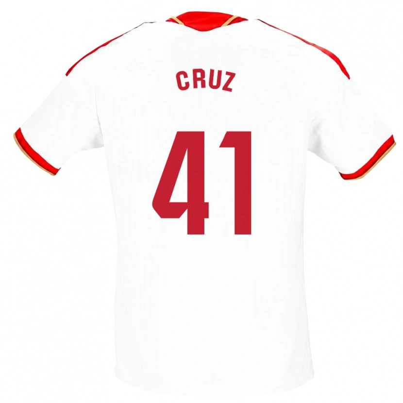 Danxen Dětské Jesús Cruz #41 Bílá Červená Domů Hráčské Dresy 2026/27 Dres