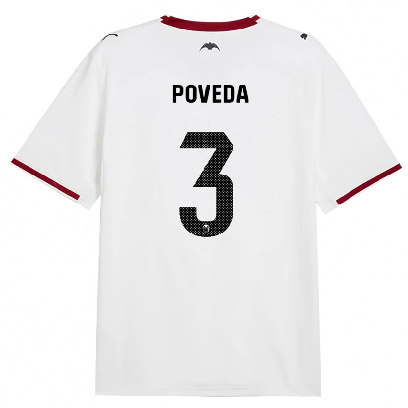 Danxen Dětské Hugo Poveda #3 Černá Bílá Červená Žlutá Domů Hráčské Dresy 2026/27 Dres