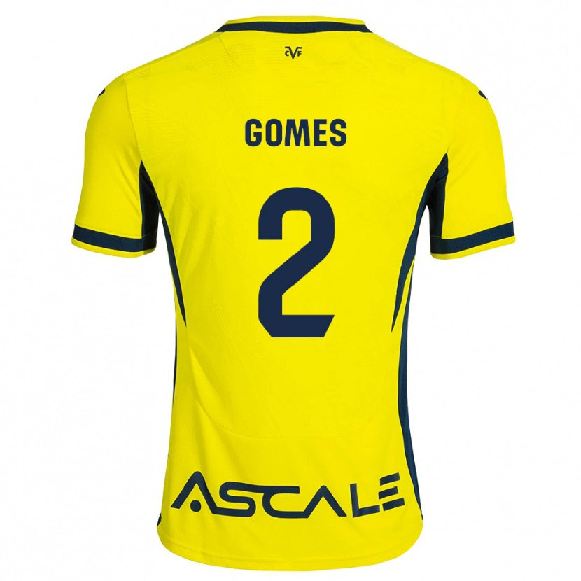 Danxen Dětské Vique Gomes #2 Žlutá Černá Červená Domů Hráčské Dresy 2026/27 Dres