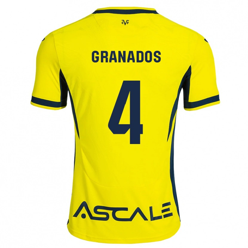 Danxen Dětské Carlos Granados #4 Žlutá Černá Červená Domů Hráčské Dresy 2026/27 Dres